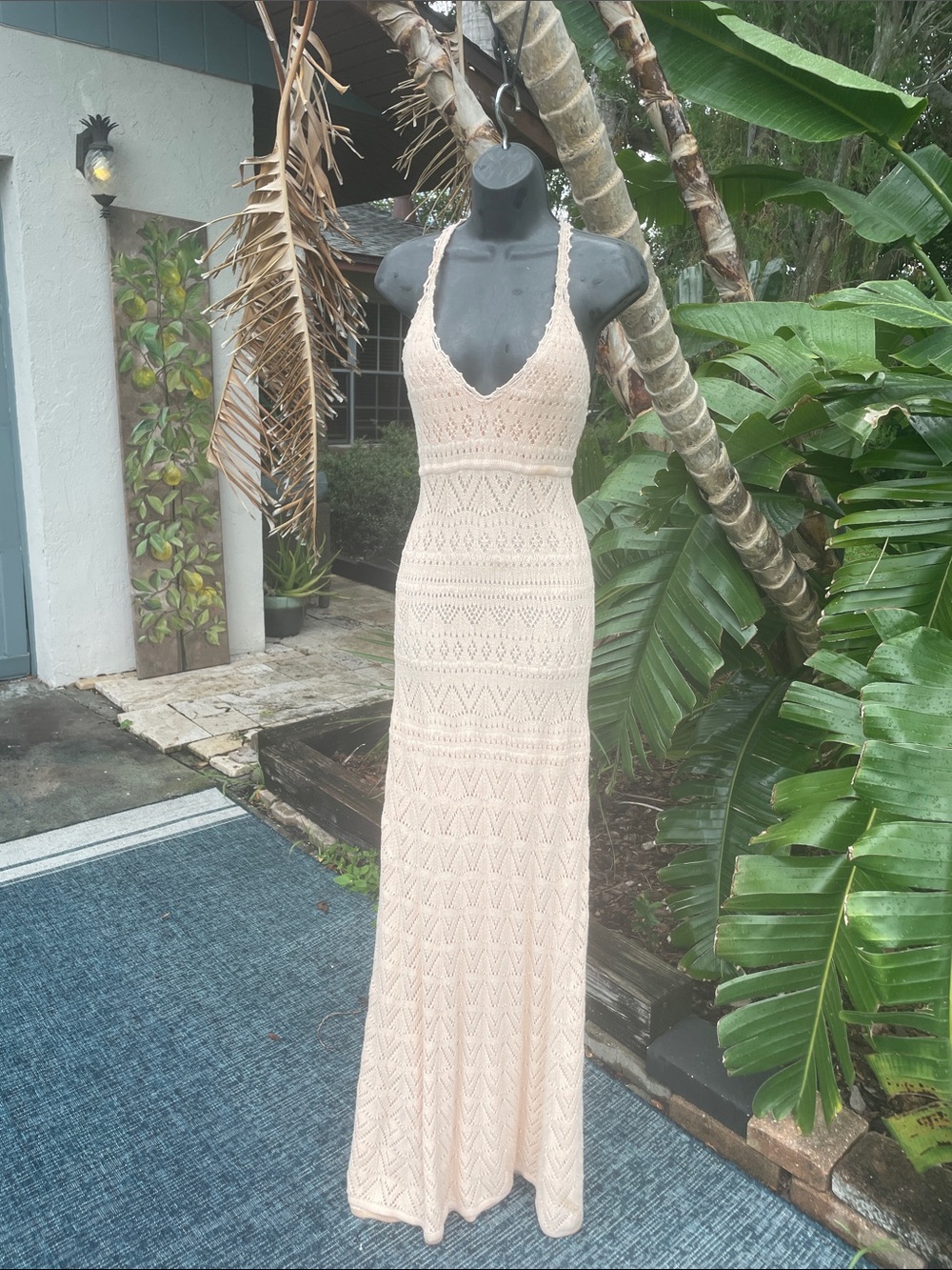 Victoria’s Secret crochet halter look maxi dress